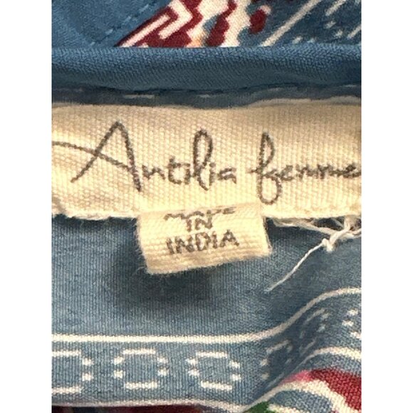 Antilia Femme All Polyester Lightweight Aztec Southwest Short Sleeves Blouse Siz - Picture 5 of 9